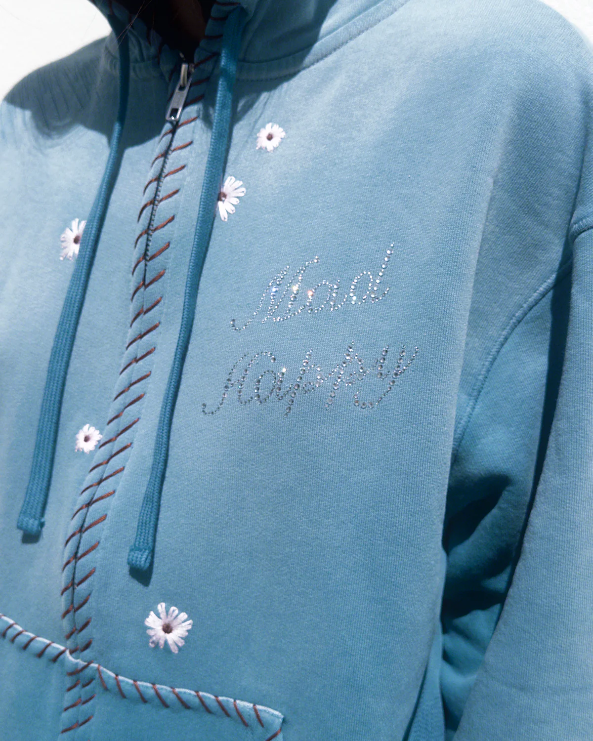 Crystal Flower Zip Up Hoodie - Image 2