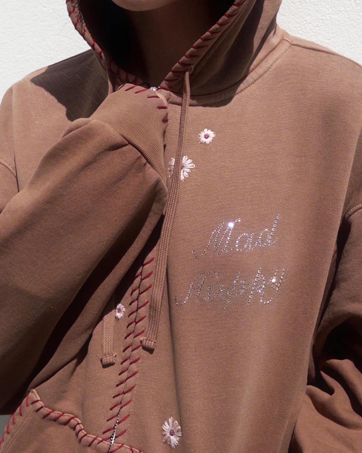 Crystal Flower Zip Up Hoodie - Image 2