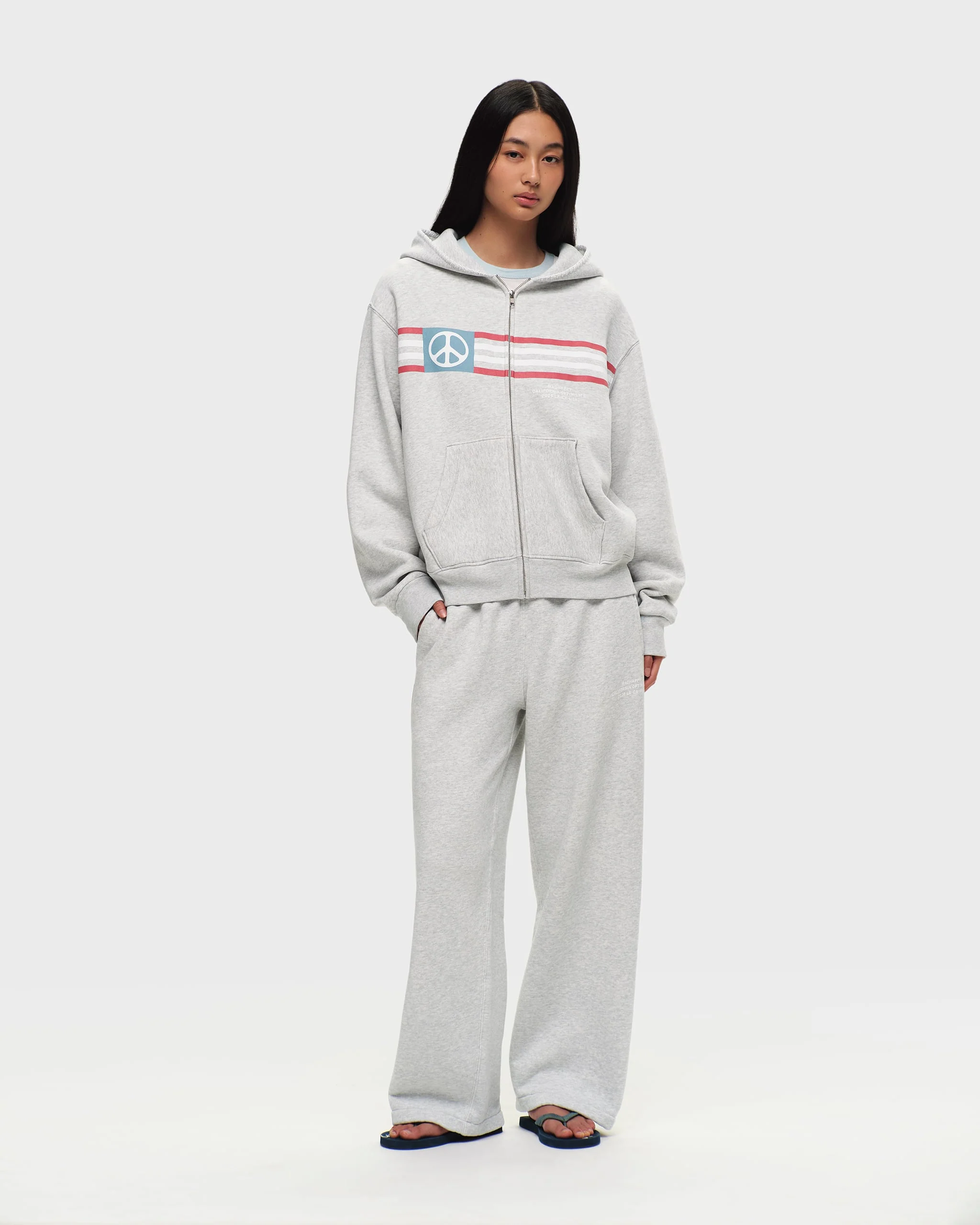 Madhappy California Peace Lightweight Fleece Zip Up - Image 3