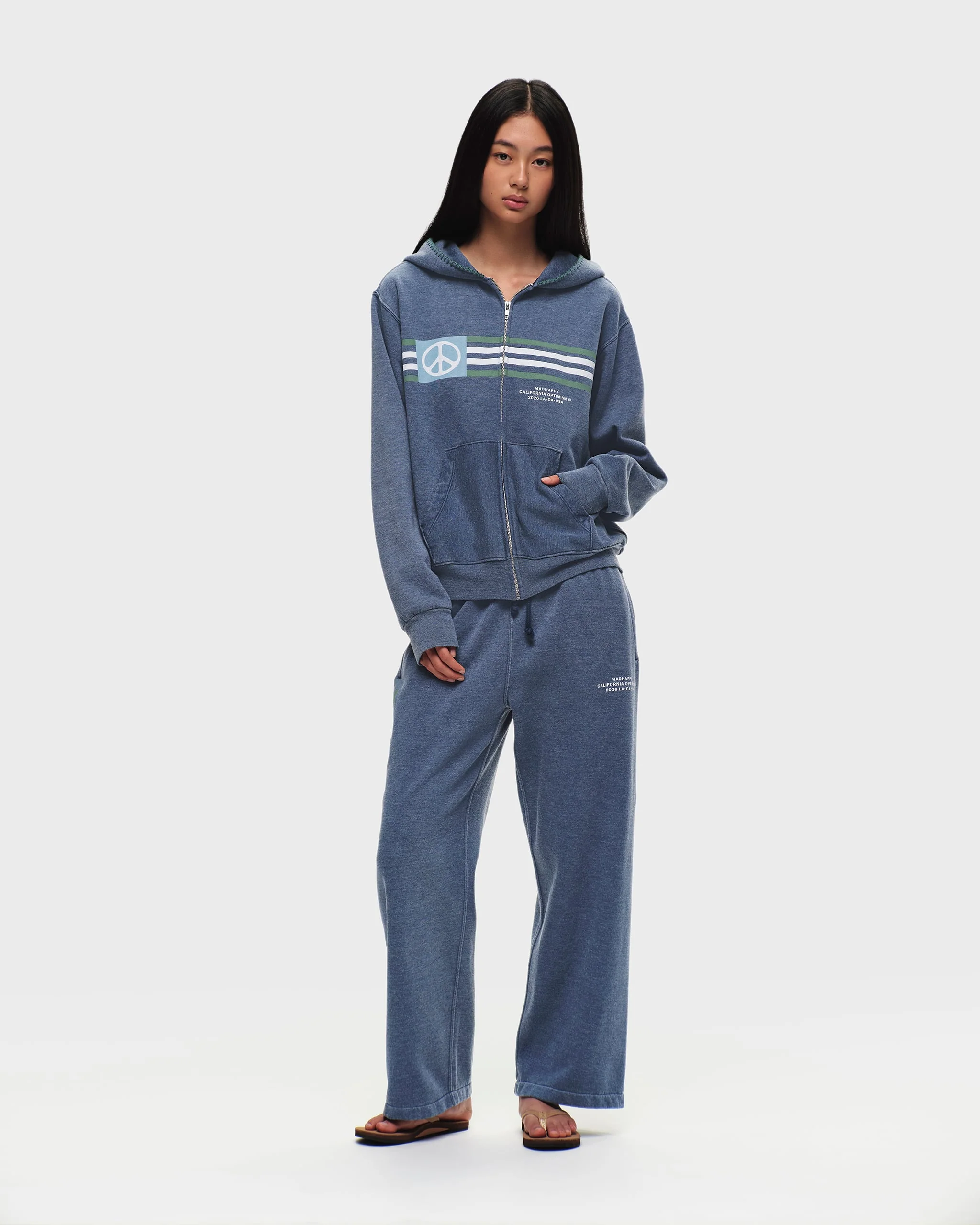 Madhappy California Peace Lightweight Fleece Zip Up - Image 3