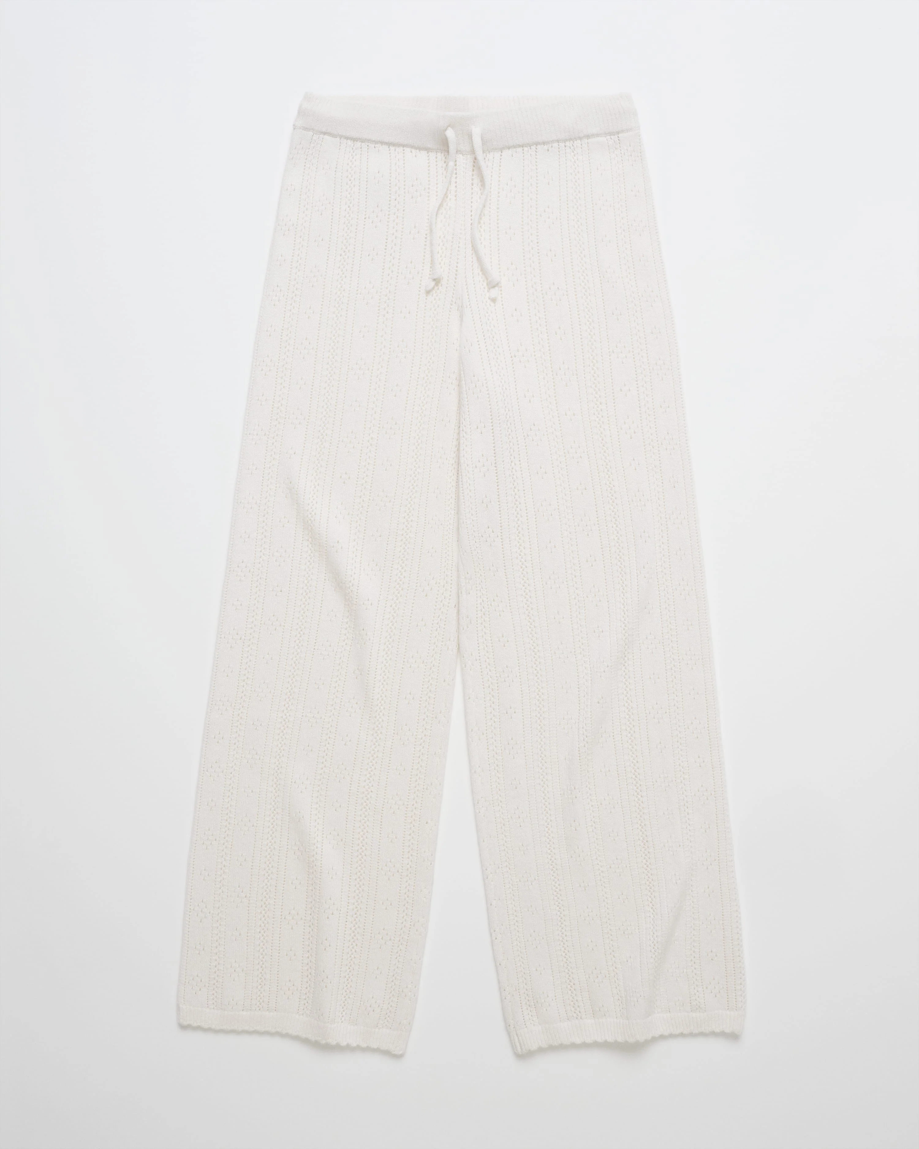 Pointelle Sweater Straight Leg