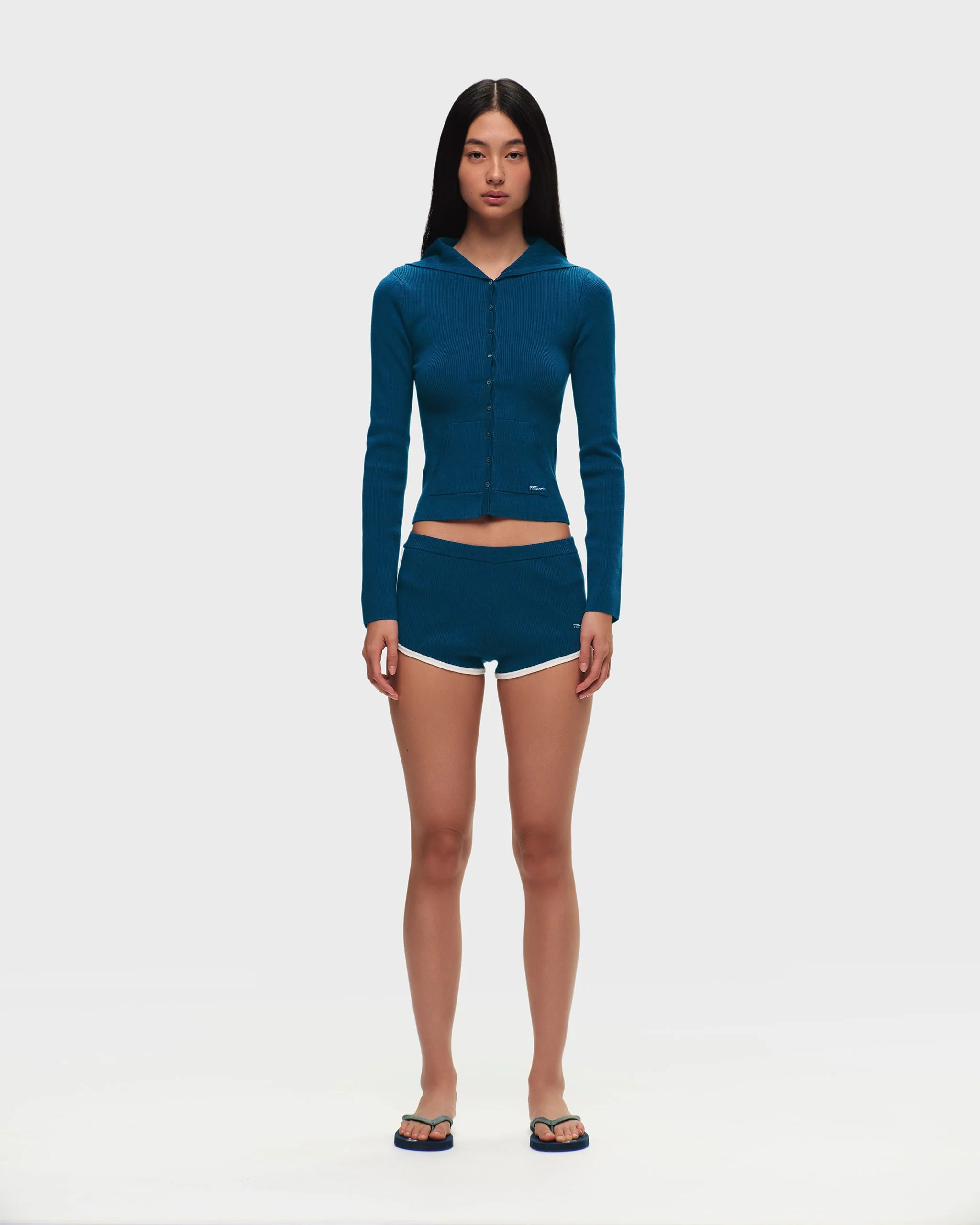 Ribbed Knit Hooded Cardigan - Image 5