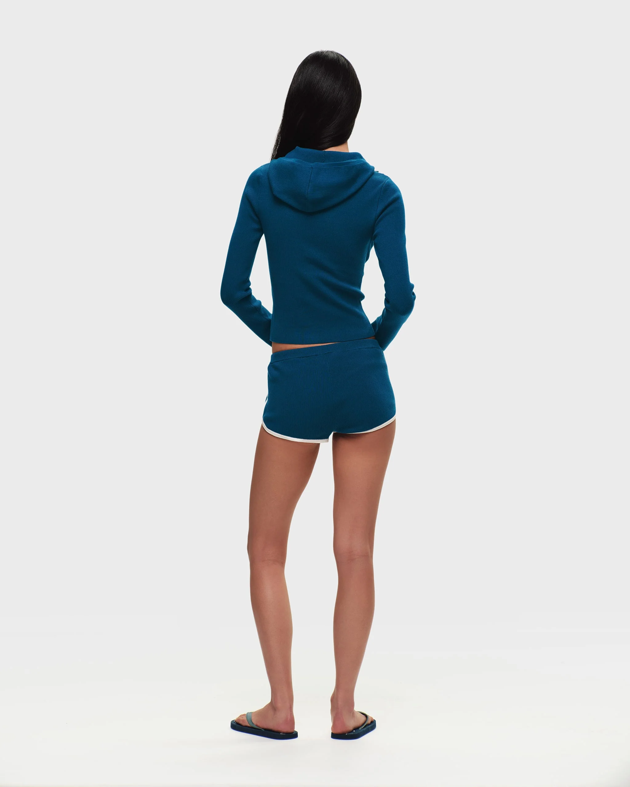 Ribbed Knit Hooded Cardigan - Image 6