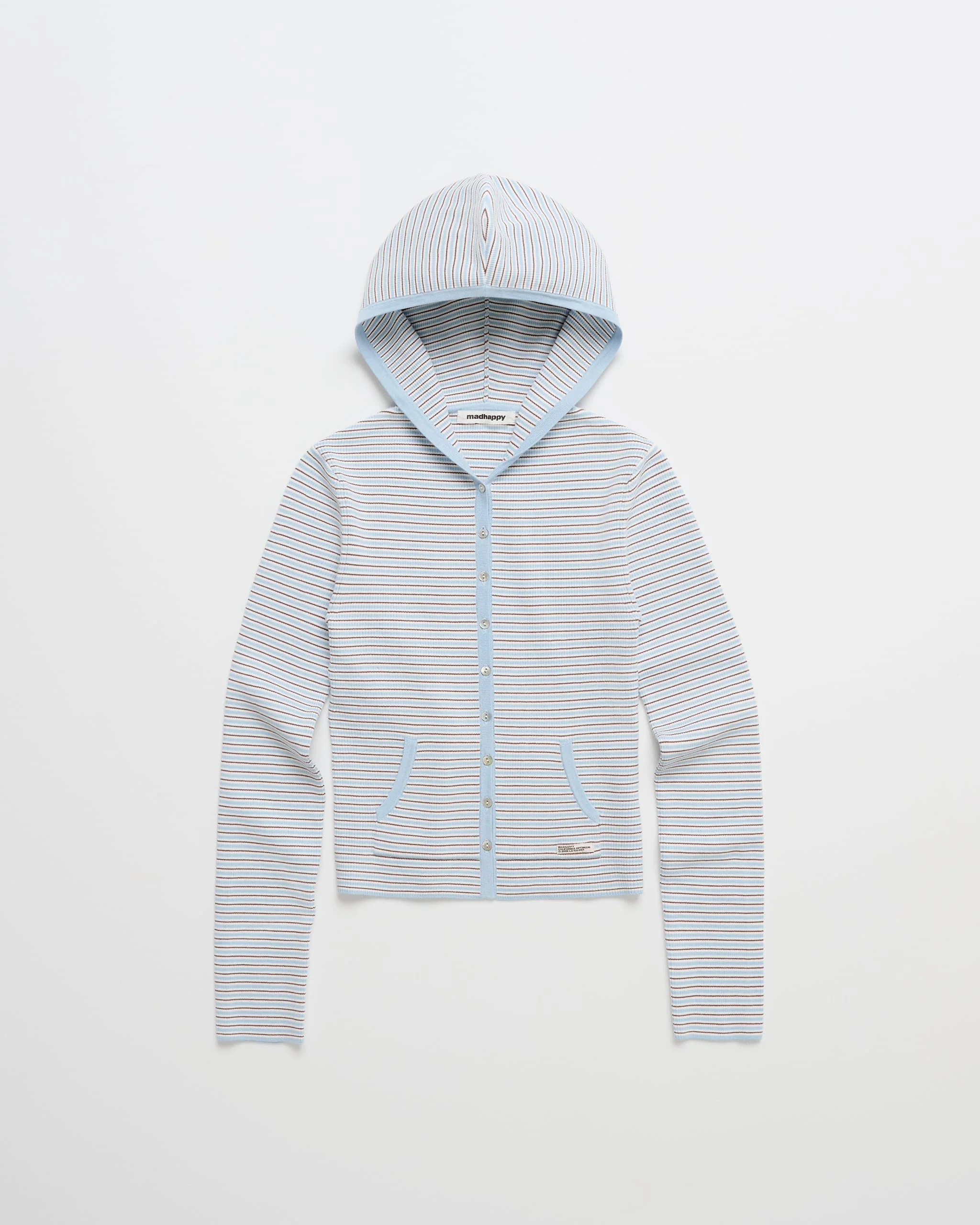Ribbed Knit Hooded Cardigan