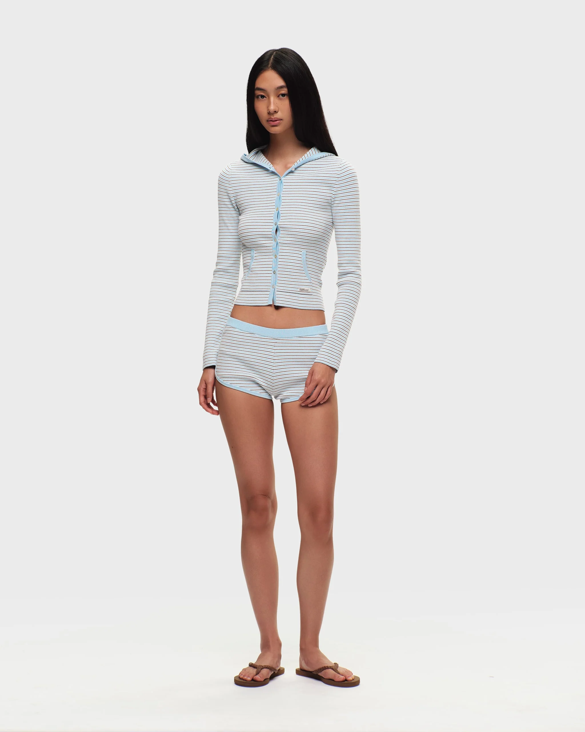 Ribbed Knit Hooded Cardigan - Image 5