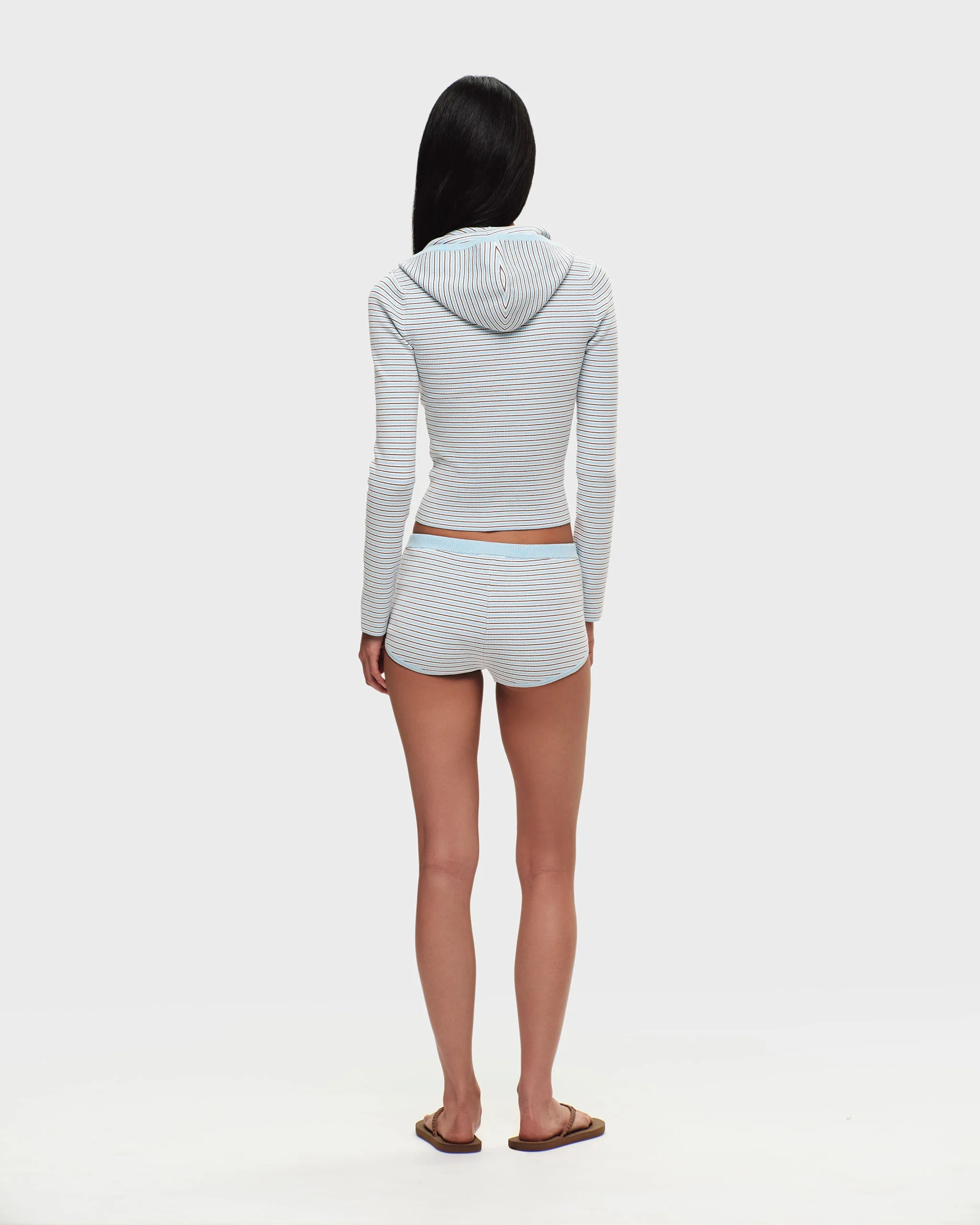 Ribbed Knit Hooded Cardigan - Image 6