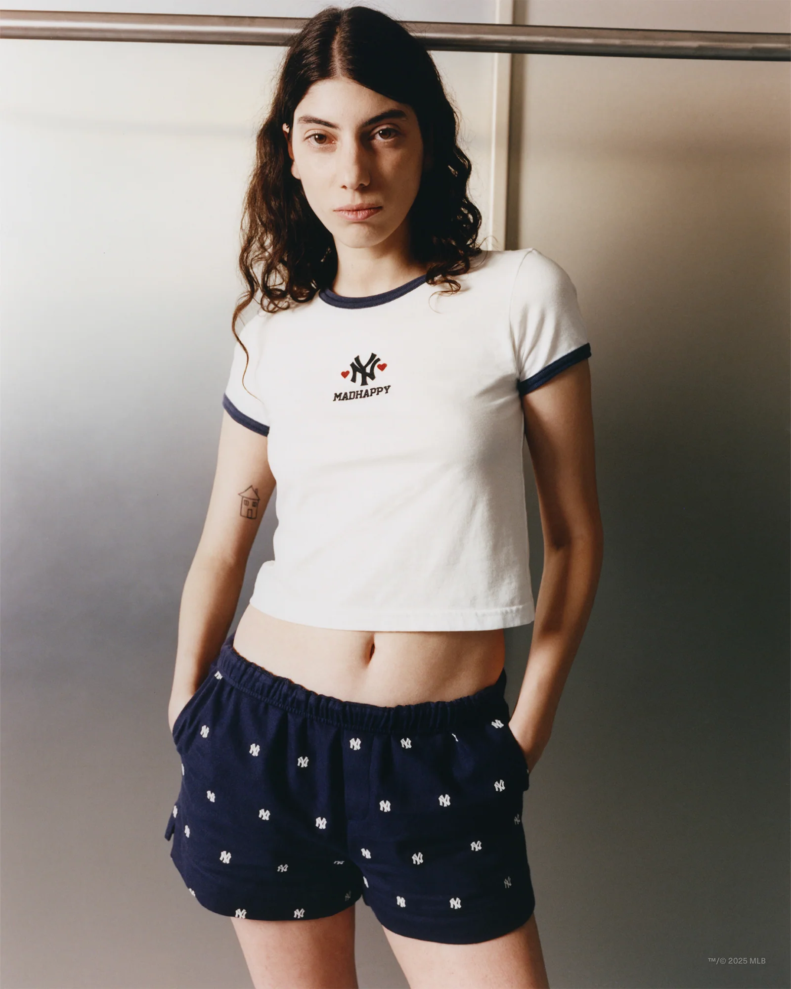 Yankees Heart Shrunken Ringer Tee - Image 3